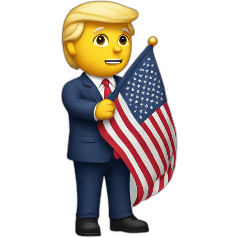 Donald trump hugging American flag emoji