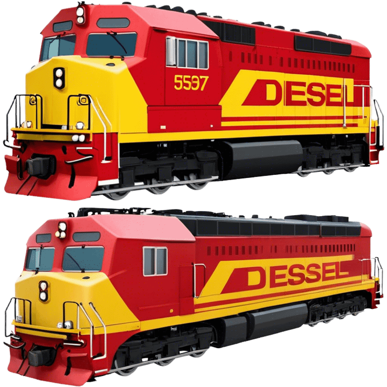 Diesel Locomotive - EMD SD70 (Model Year: 2021) (Iconic colour: Red and yellow) emoji