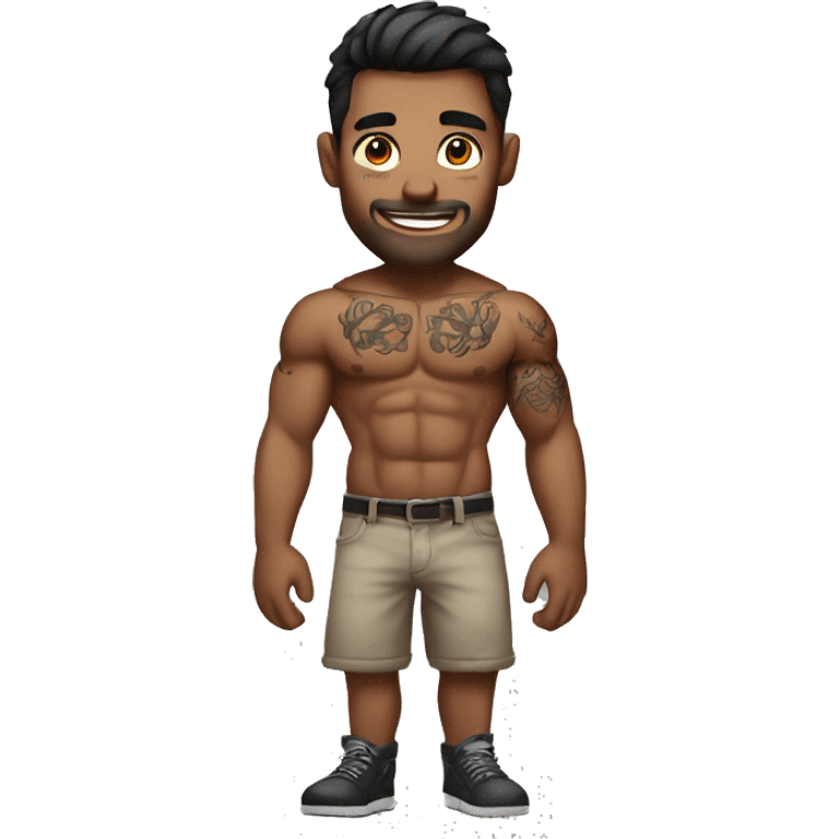 muscular male with tattoos emoji