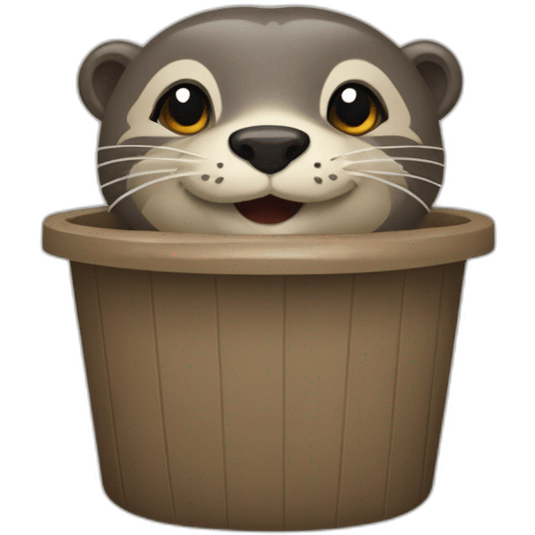 Une loutre qui tombe sur une poubelle emoji