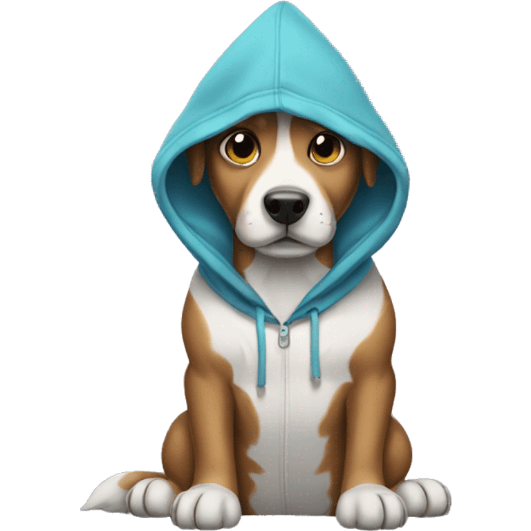 Dog wearing hoodie emoji