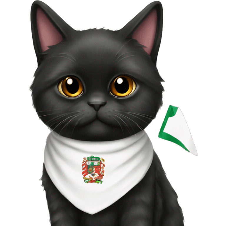 Black persian cat cute bunny ears portuguese flag  emoji