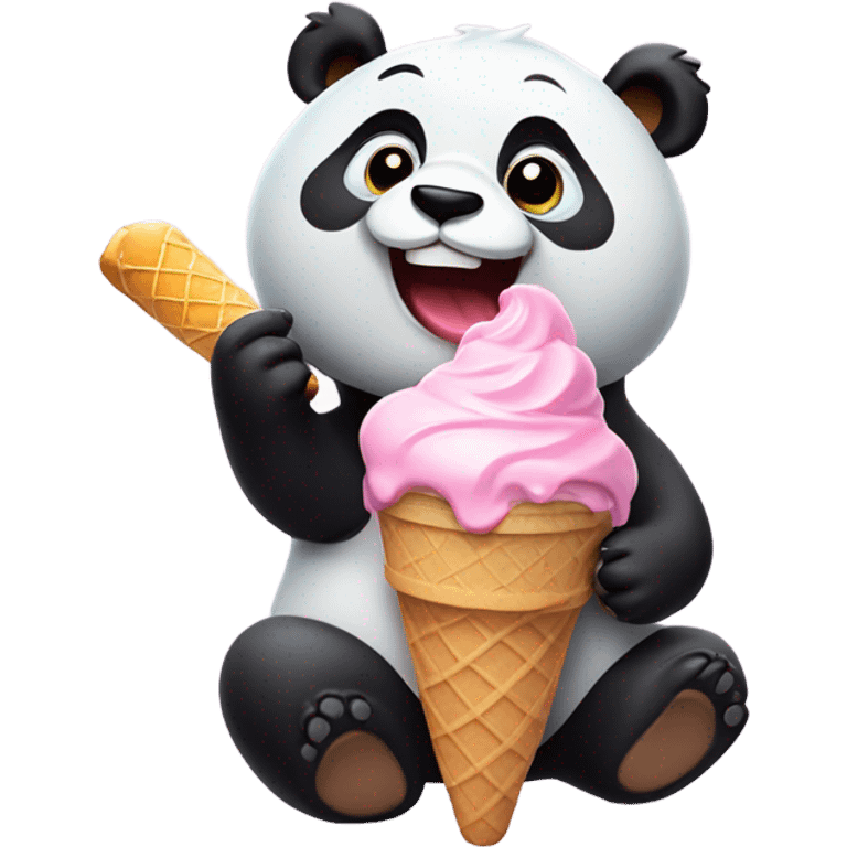 Panda eating ice cream emoji