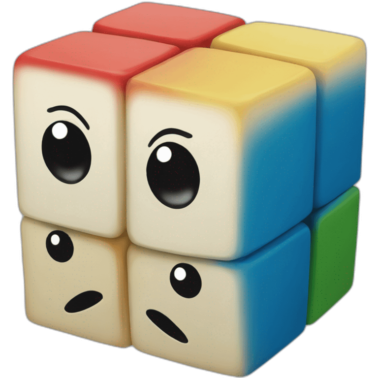 sad rubiks cube emoji