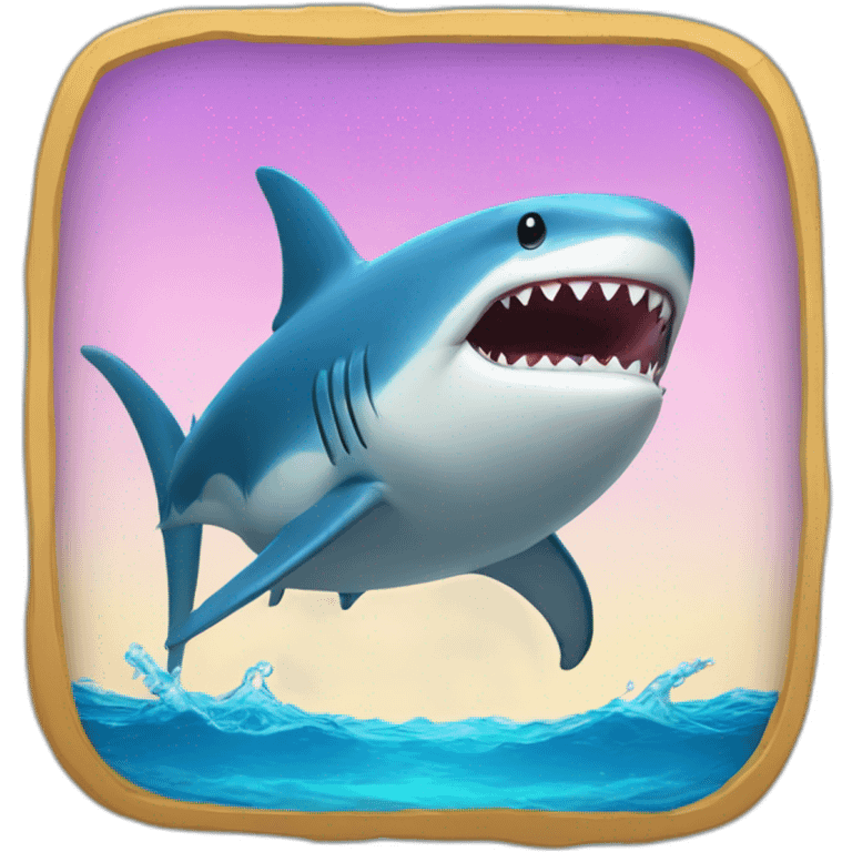 requin sur un daufin emoji