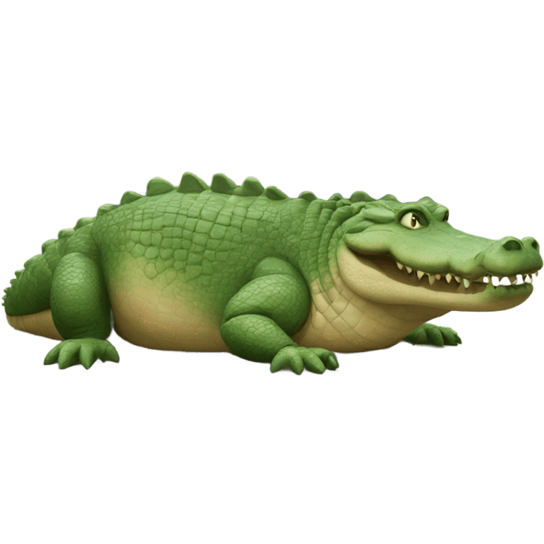 Fat crocodile waiting for the bus emoji