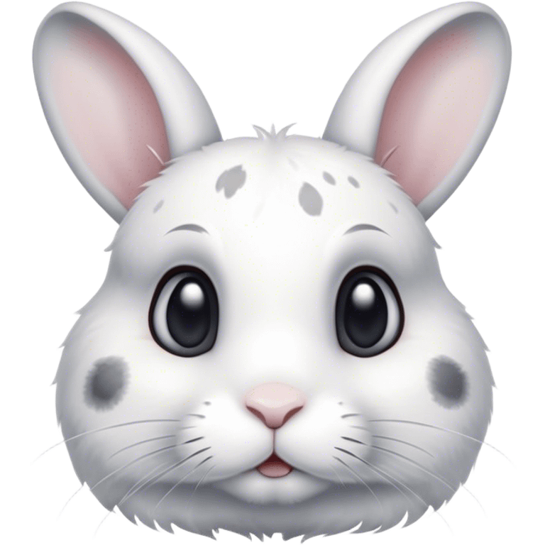 White with grey spot bunny emoji