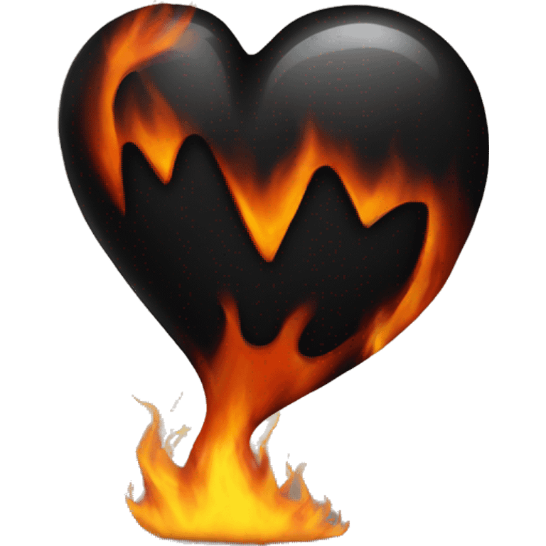 Black heart on fire emoji