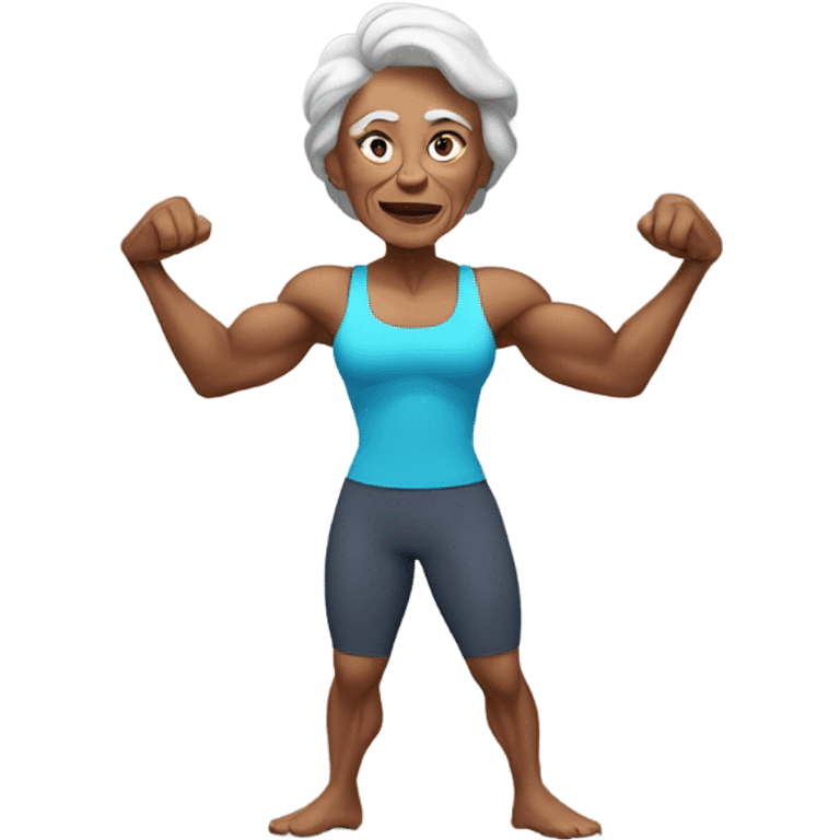 muscular grandma  emoji