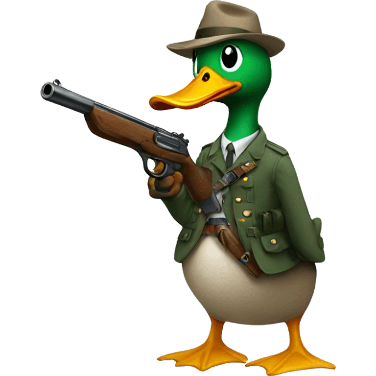 duck holding gun emoji