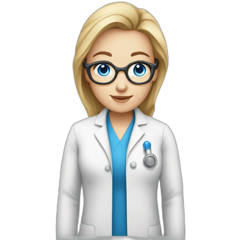 scientist genetics female blue eyes emoji