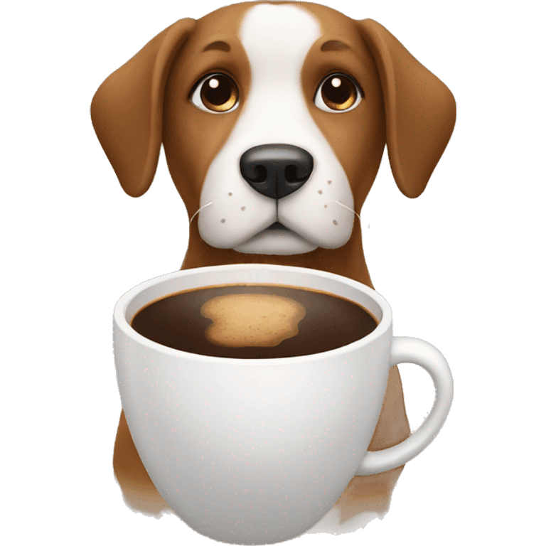 dog with coffee emoji