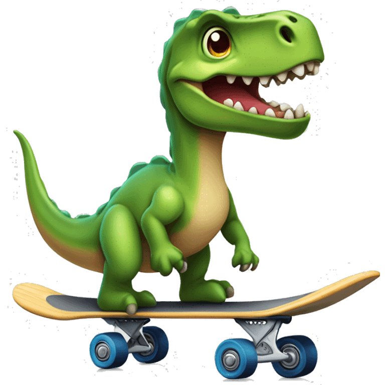 Dinosaurio en patineta emoji