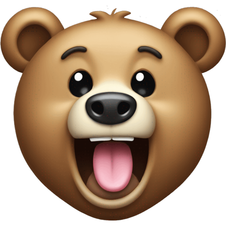 cheeky bear with tongue out emoji