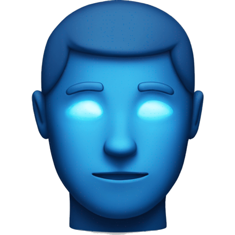 mental power represented by a blue head silouette iluminated and lighted  emoji