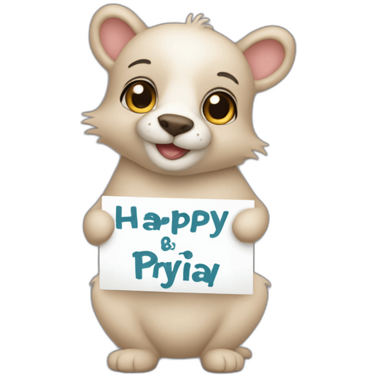 Any animal holding a sign that has “Happy Birthday Priya” emoji