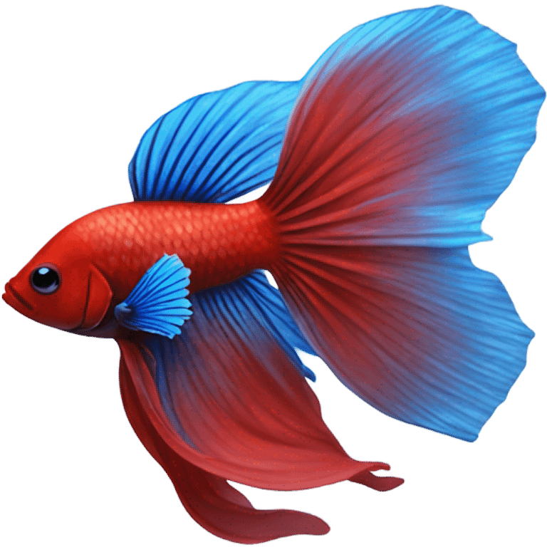 Red betta fish with blue on belly emoji