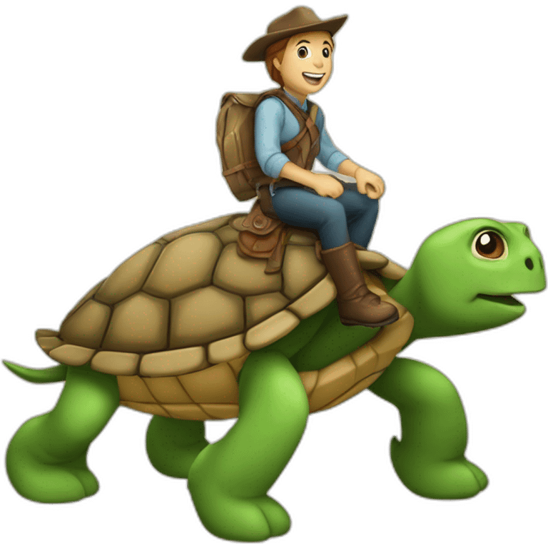 Tortue sur cheval emoji