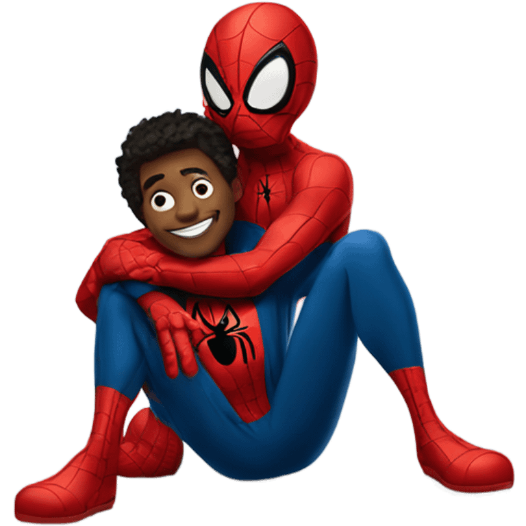  Spider-man hugging with mickey mouse emoji