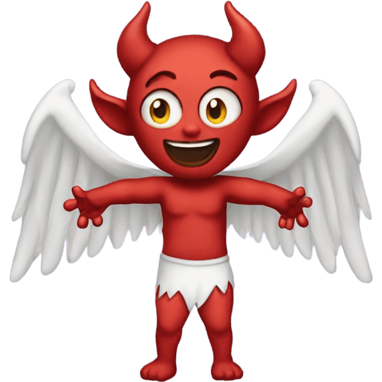 Devil wearing angel wings emoji