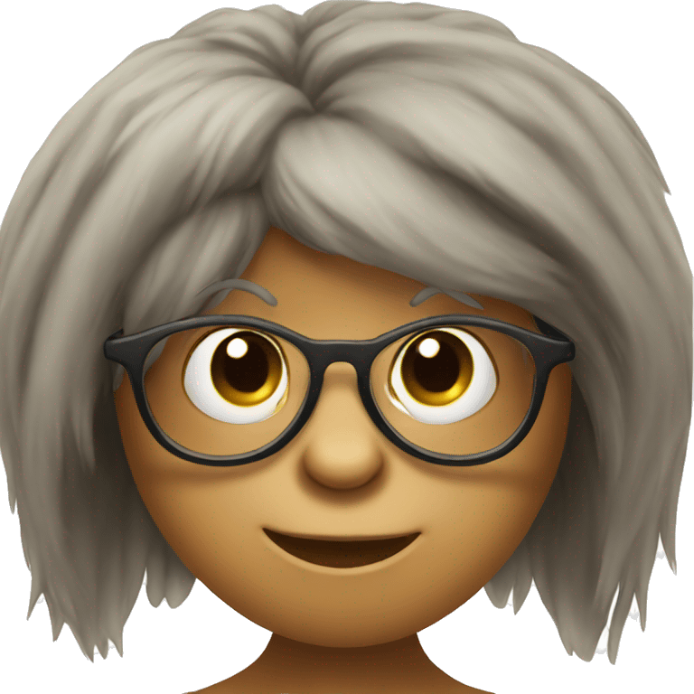 Girl monkey with glasses emoji