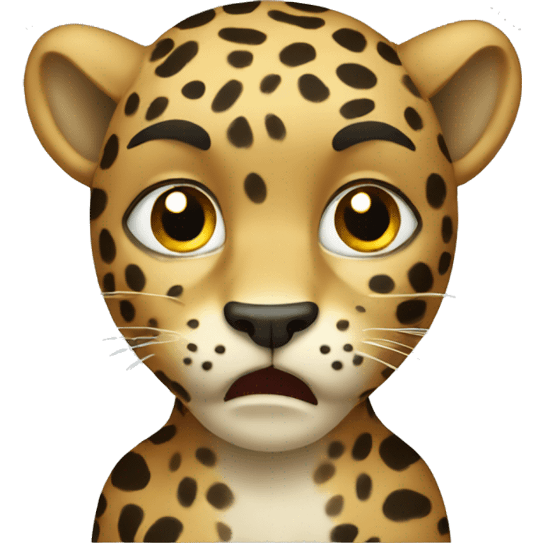 Crying leopard emoji