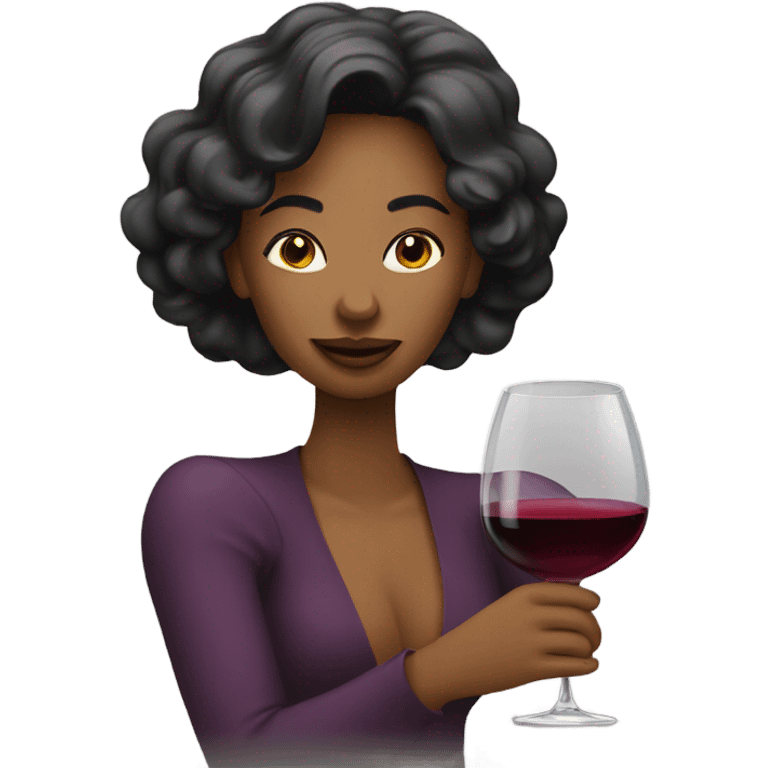 Lady drinking wine emoji