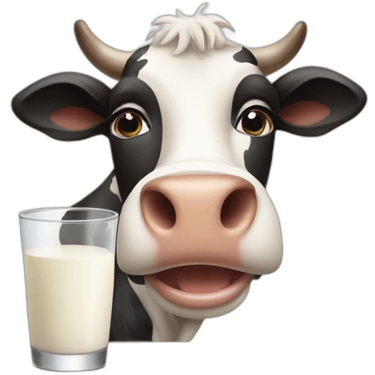 cow drinking milk emoji