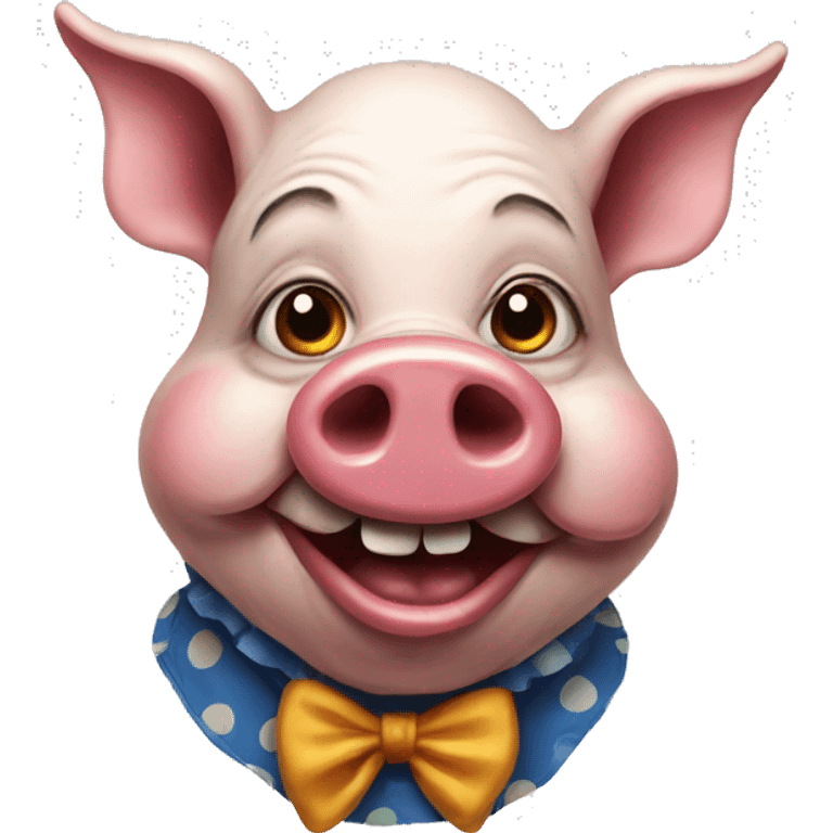 Pig painted as a clown emoji