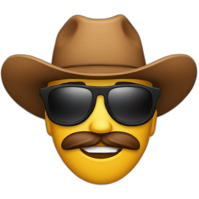 cowboy emoji in sunglasses with mild panic emoji