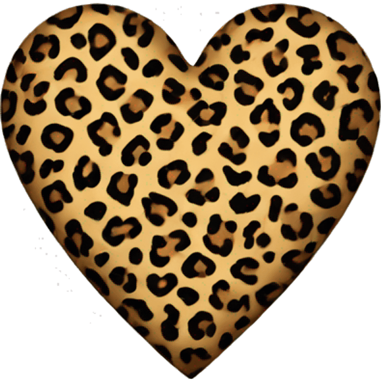 leopard print heart emoji