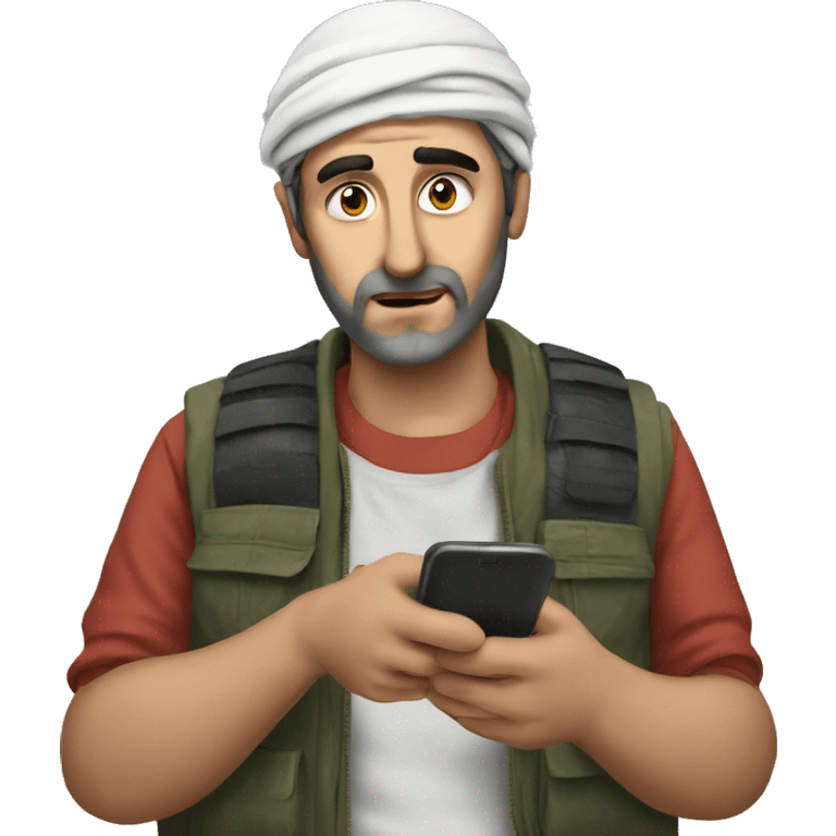 Syrian man with phone  emoji