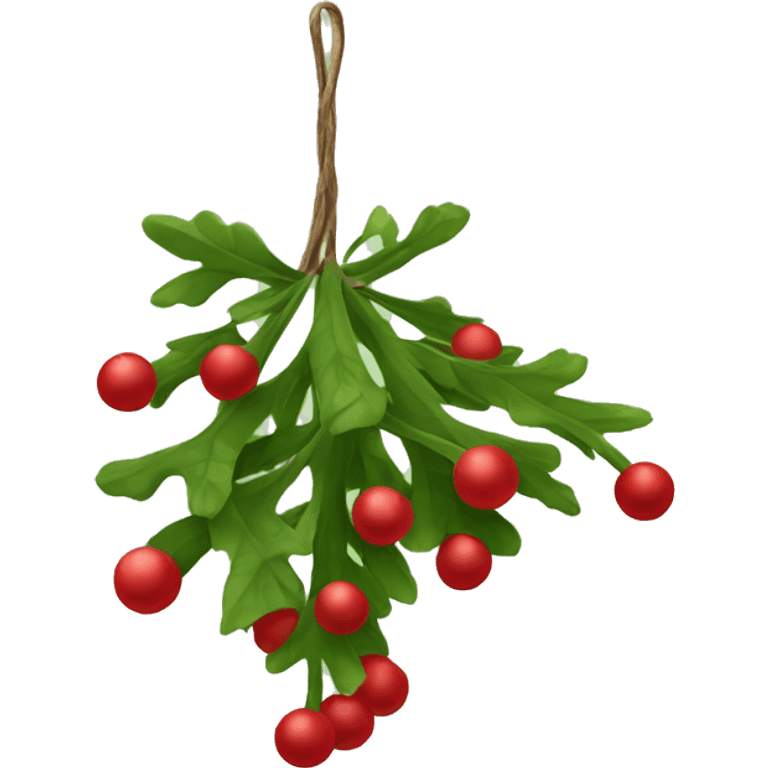 Realistic hanging mistletoe ball emoji