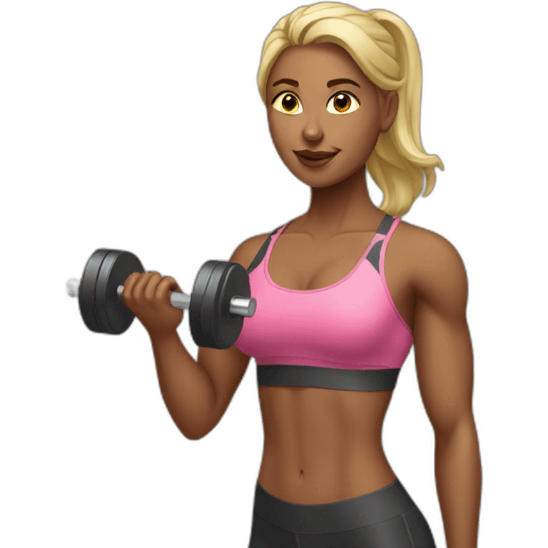 sensual-gym-woman-holding-weight emoji