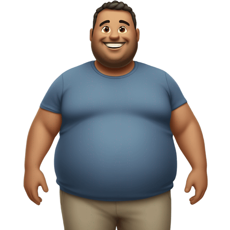 Fat man and fit man emoji