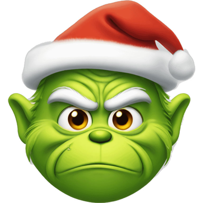 Grinch with Santa hat emoji