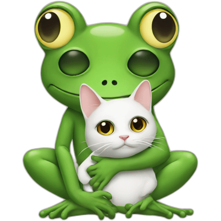 Frog holding a cat emoji