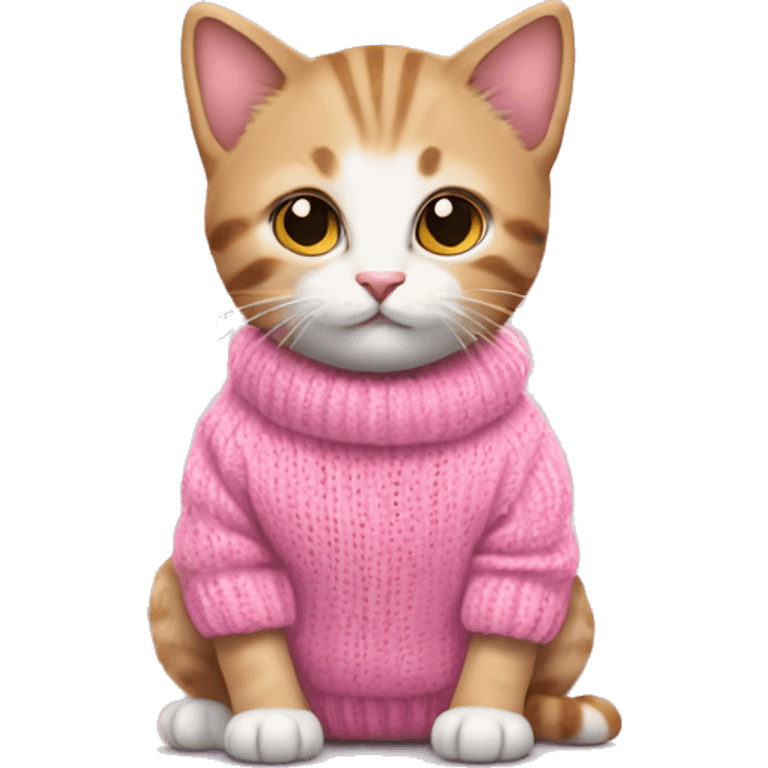 Kitten wearing pink sweater  emoji