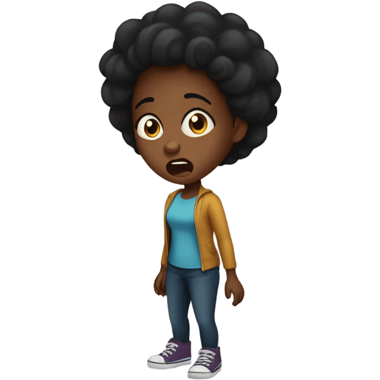 Black girl scared emoji