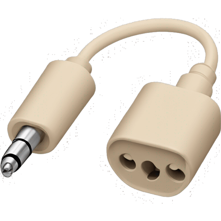 beige stereo adapter mini jack to big jack for headphones  emoji