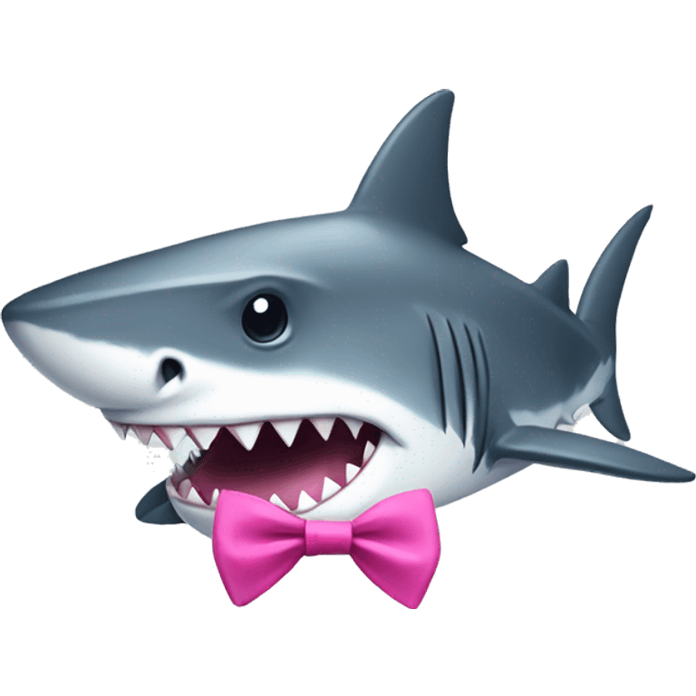 A shark with a pink bow emoji