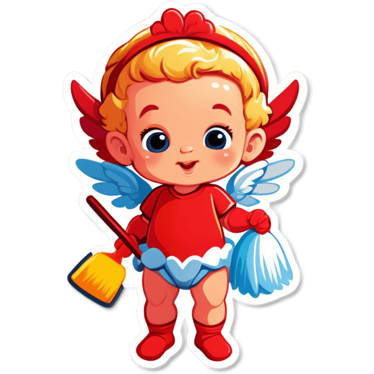 Cupid baby cleaning  emoji