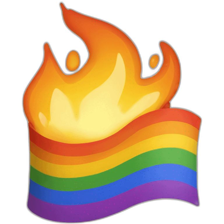 Drapeau LGBT feu emoji