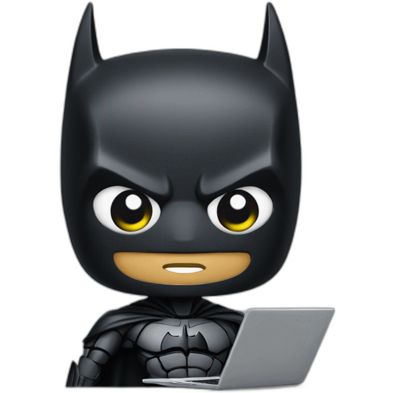 Ai-version-of-batman-coding-with-laptop emoji