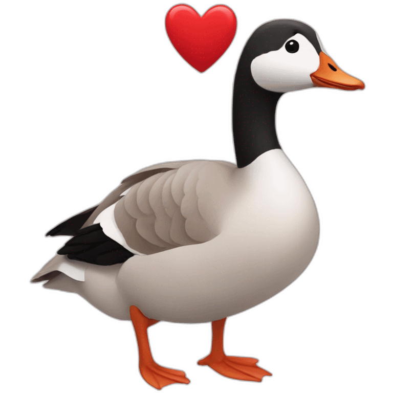 Goose with red heart emoji