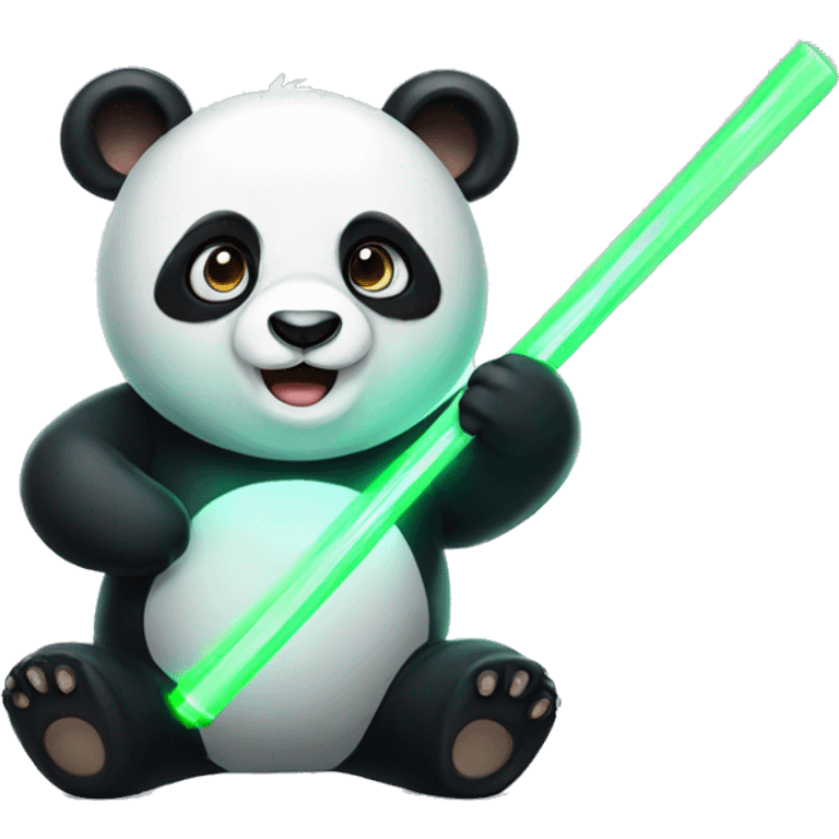 Panda with lightstick emoji