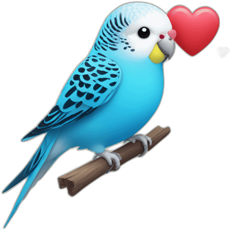 budgie with heart emoji