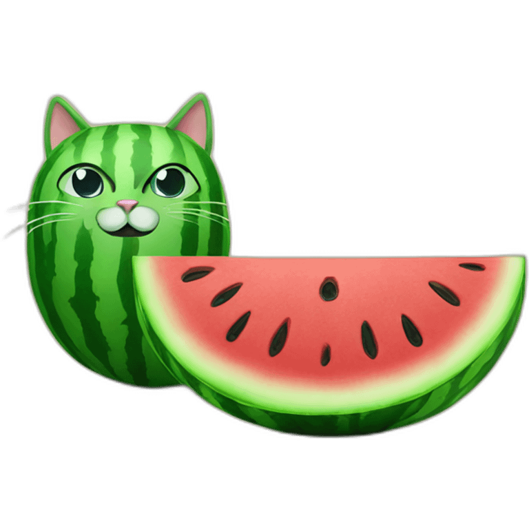 Watermelon and cat emoji