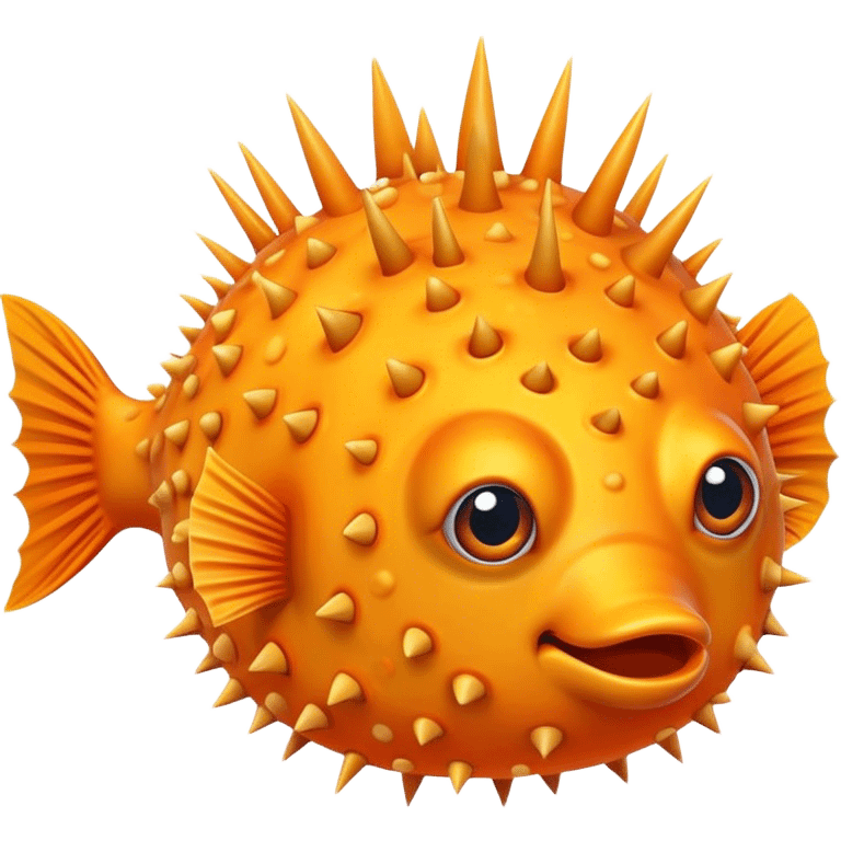 All Orange PufferFish with Spikes Only sidefins emoji