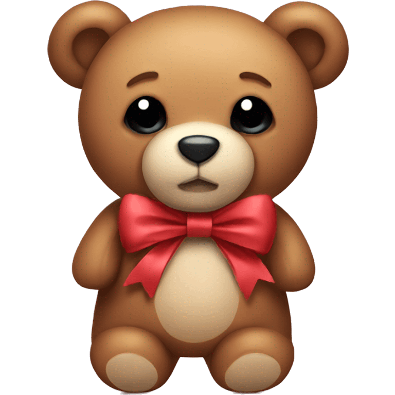 Teddy bear with a bow emoji